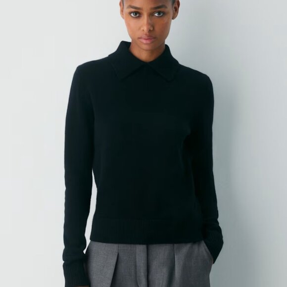 NWT Aritzia FATALE Merino Wool Sweater Black L - Picture 1 of 6